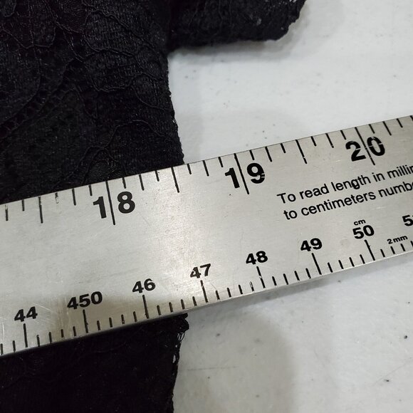 MllesReve Cocktail Party Dress Women Size XL Black Vintage Floral Lace Hi Low - Picture 10 of 11